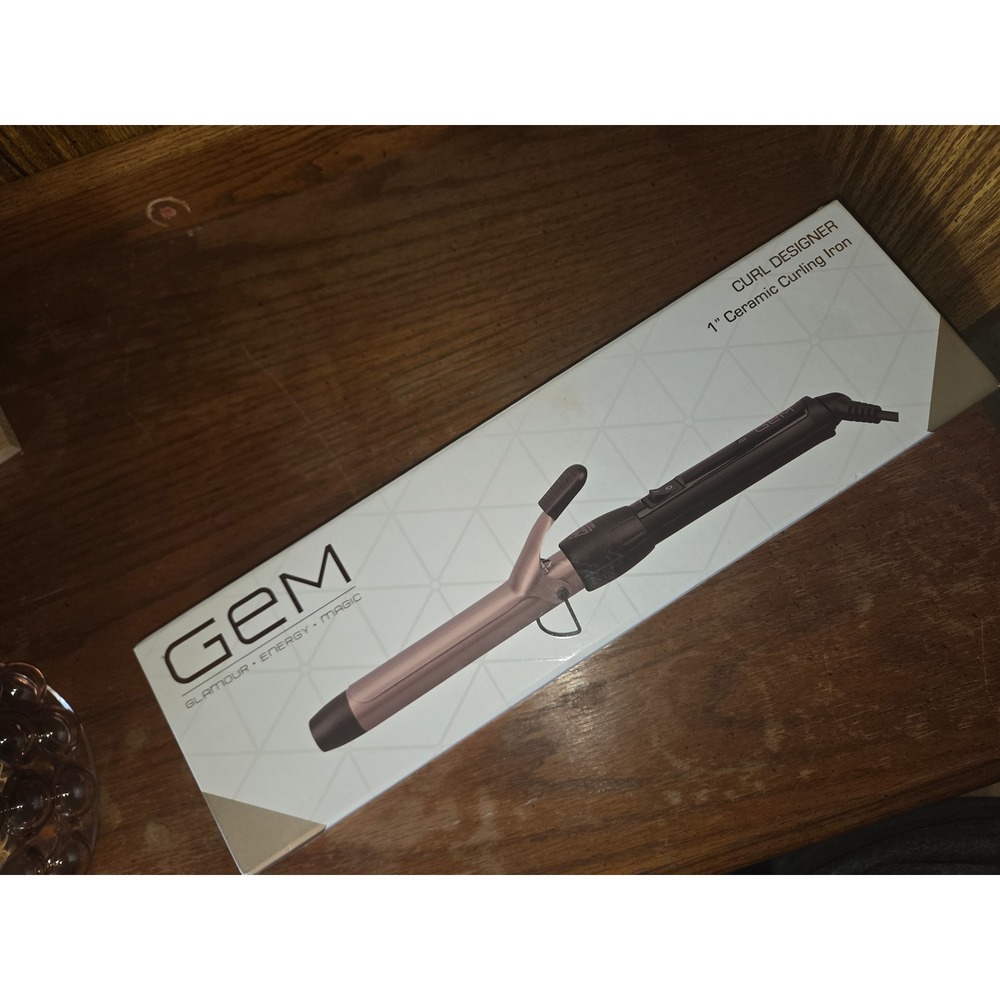GEM Curl Designer 1 inch Ceramic Curling Iron Rose Gold Black Hair Tool
